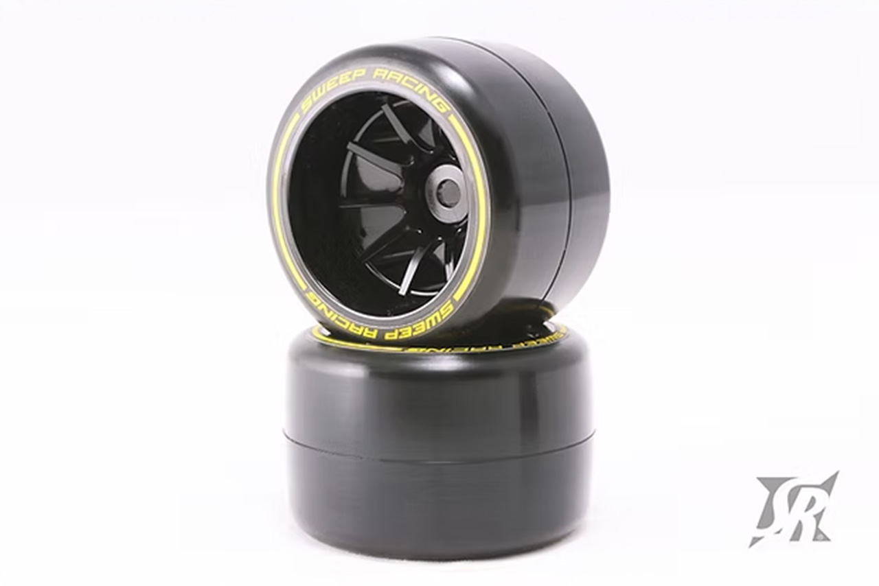 Sweep　F21　1/10フォーミュラ用ロープロファイル アスファルト用リアタイヤセット　ミディアムコンパウンド 40ｍｍ　2個入　接着済　F21R-MAPG