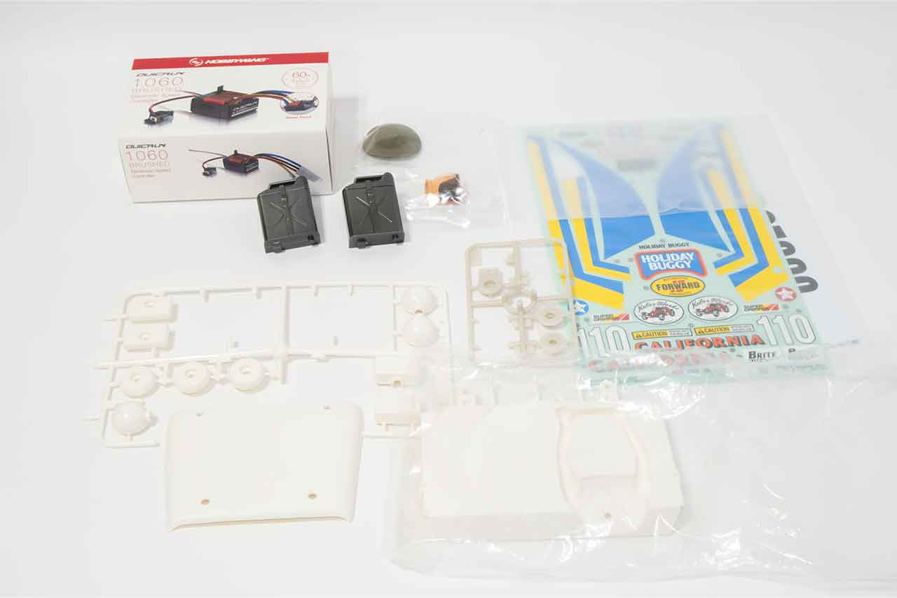 【中古販売】タミヤ　ホリデーバギー DT-02 バギーチャンプ ボディ サーボ ESC付き (未走行)