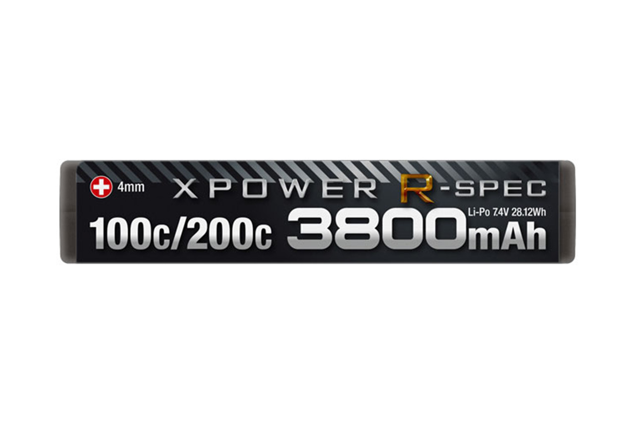 ハイテック　XPOWER R-SPEC [エックスパワー Rスペック] Li-Po 7.4V 3800mAh 100C/200C　XPR3800S-B