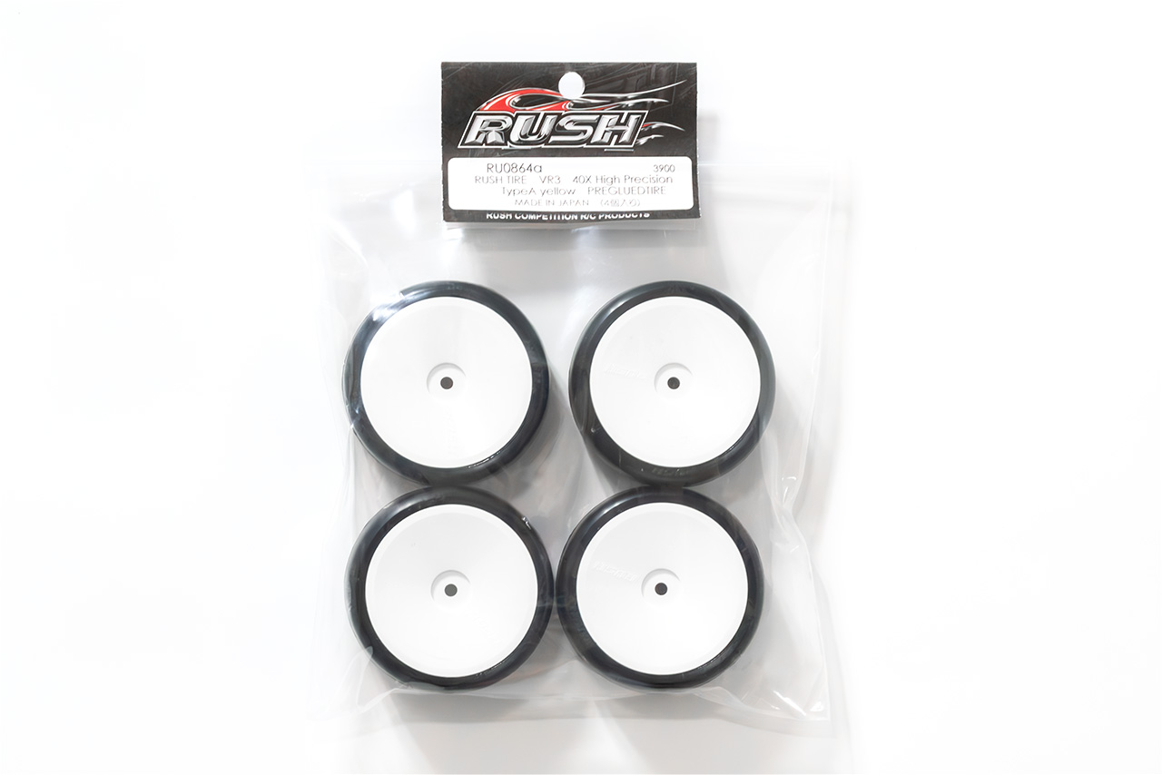 RUSH TIRE　VR3　40X High Precision A Type yellow　PREGLUEDTIRE　RU0864A