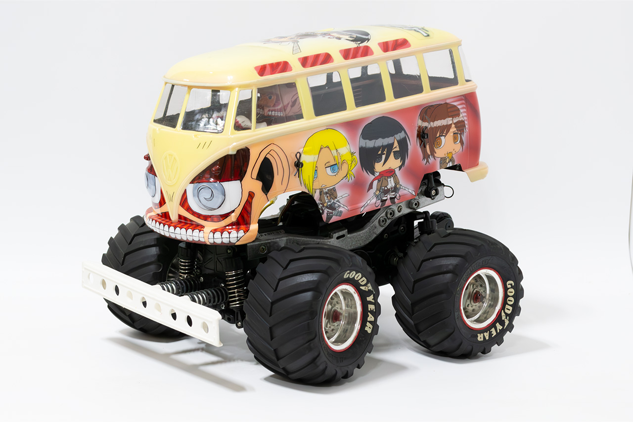 【中古販売】　タミヤ　フォルクスワーゲン　タイプ２(T1)(WR-02)ウィリー　モーター・サーボ・フルベアリング 付き