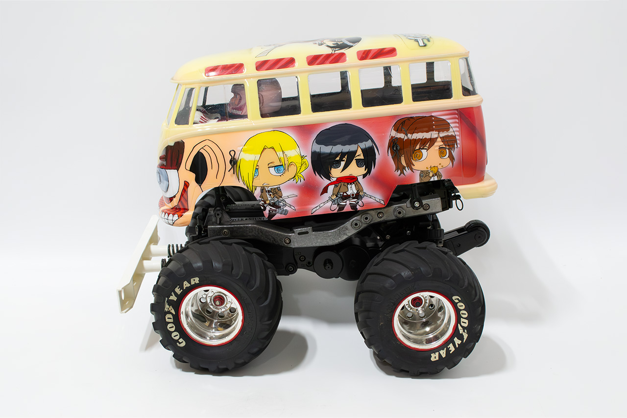 【中古販売】　タミヤ　フォルクスワーゲン　タイプ２(T1)(WR-02)ウィリー　モーター・サーボ・フルベアリング 付き