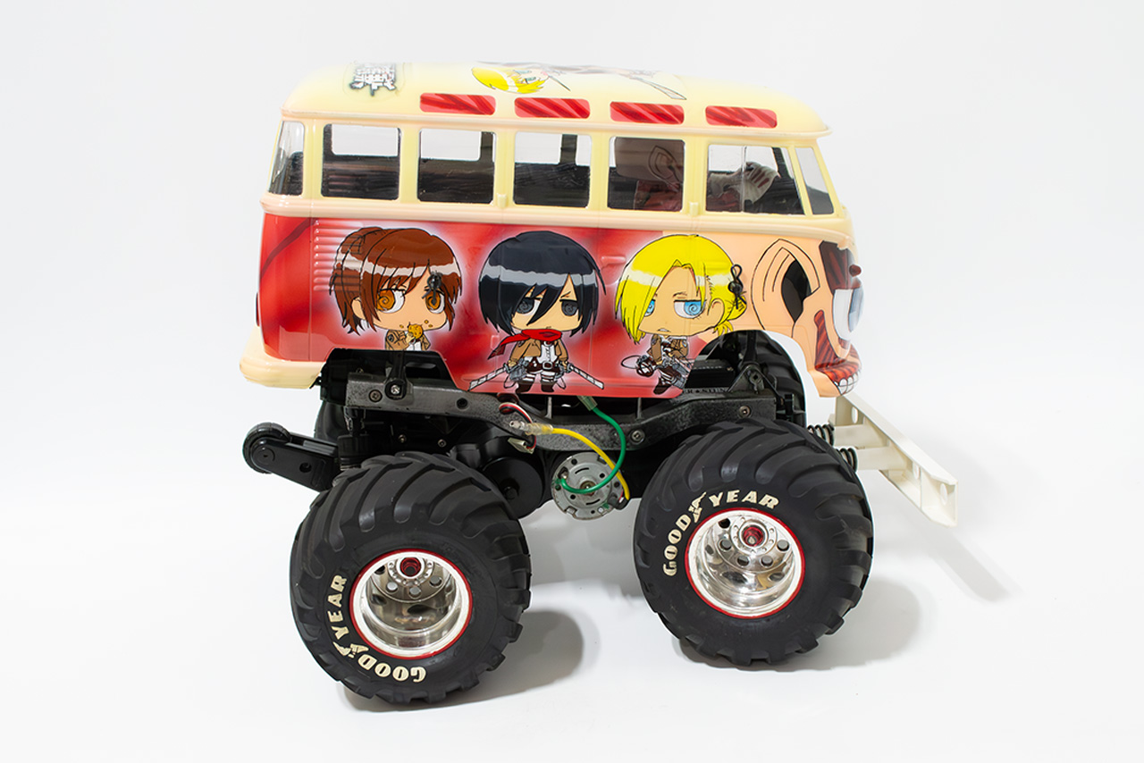 【中古販売】　タミヤ　フォルクスワーゲン　タイプ２(T1)(WR-02)ウィリー　モーター・サーボ・フルベアリング 付き