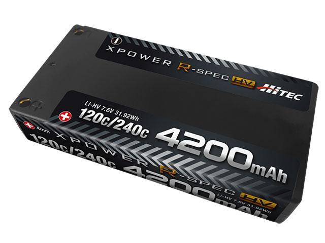 ハイテック　XPOWER R-SPEC HV [エックスパワー Rスペック HV]Li-HV 7.6V 4200mAh 120C/240C　XPRHV4200S-B