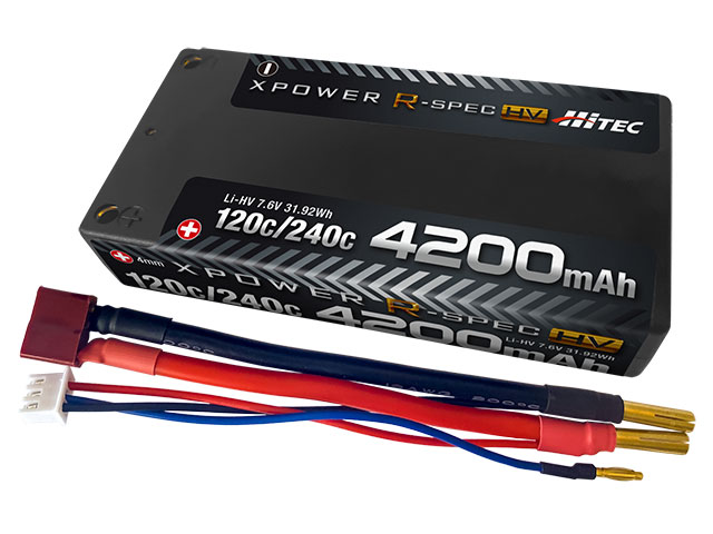 ハイテック　XPOWER R-SPEC HV [エックスパワー Rスペック HV]Li-HV 7.6V 4200mAh 120C/240C　XPRHV4200S-B