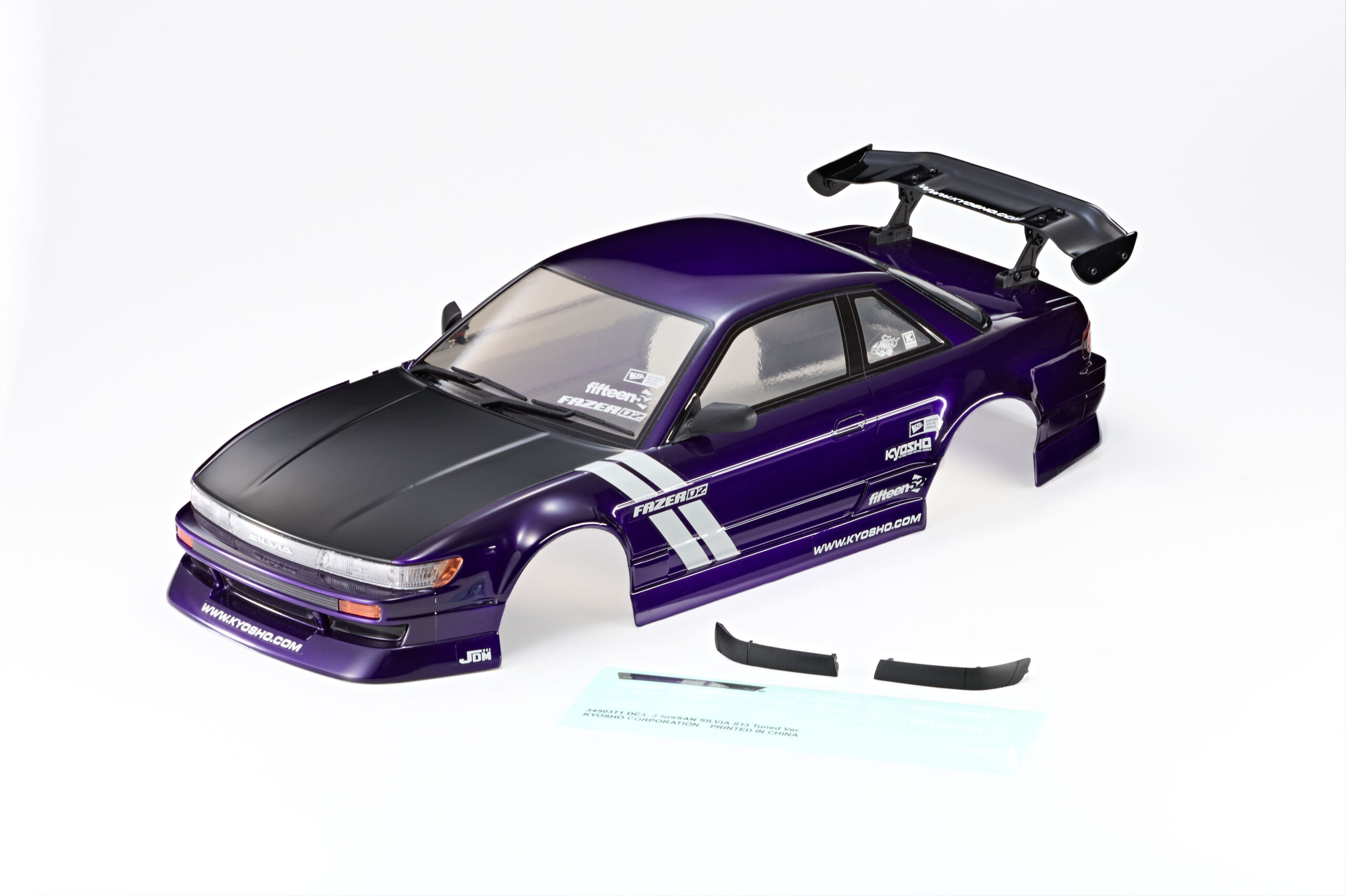 京商 1/10 電動 2WD フェーザーD2 FAD2 シリーズ 日産 シルビア S13 チューンド パープル レディセット 34503T1