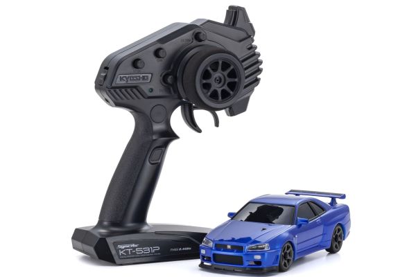 京商　ミニッツAWD 日産 スカイラインGT-R R34 V.specIIニュル メタリックブルー　32658MB